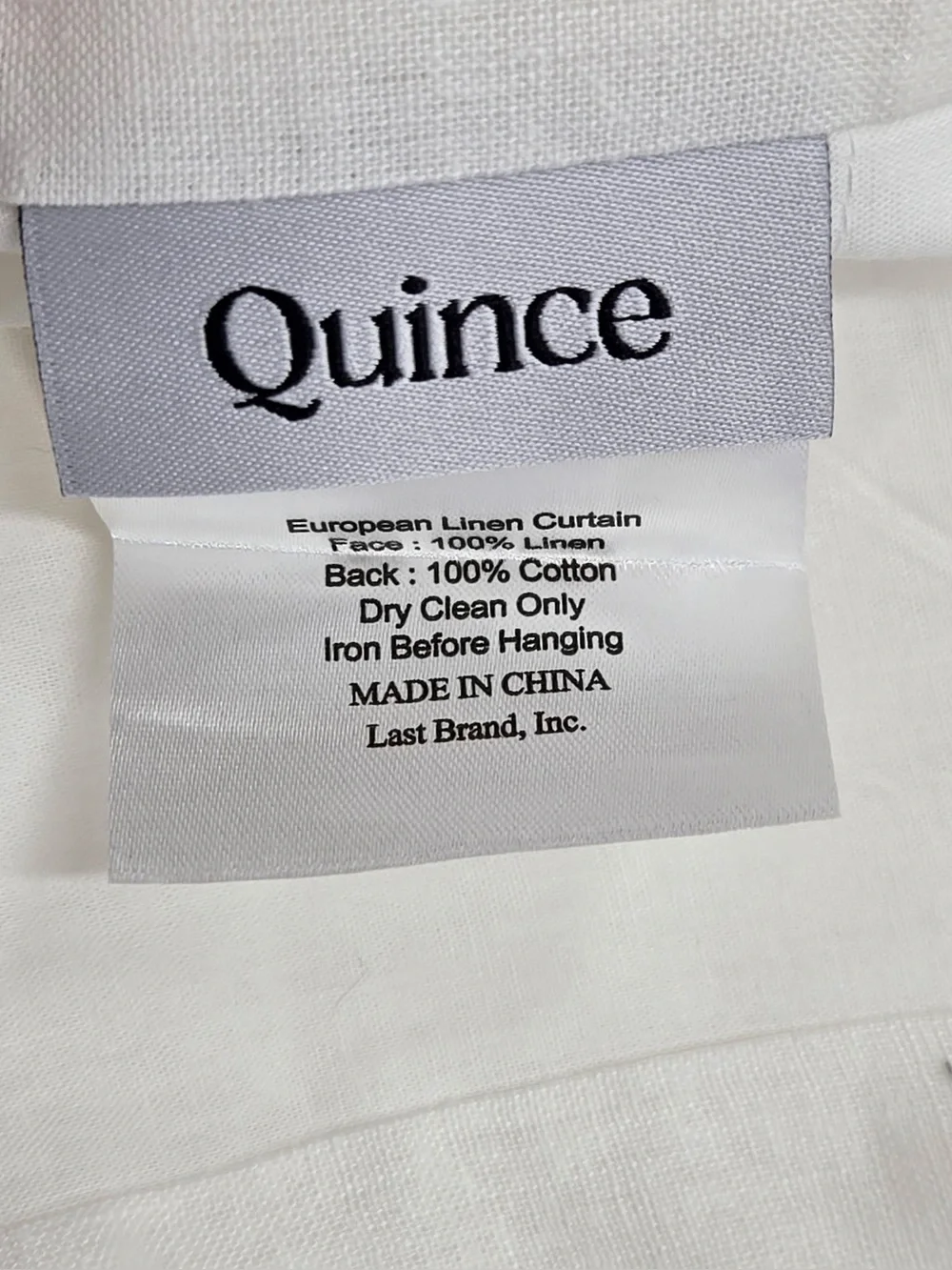 NWT QUINCE Set Of 2 48x96 European Linen Curtains White 0418